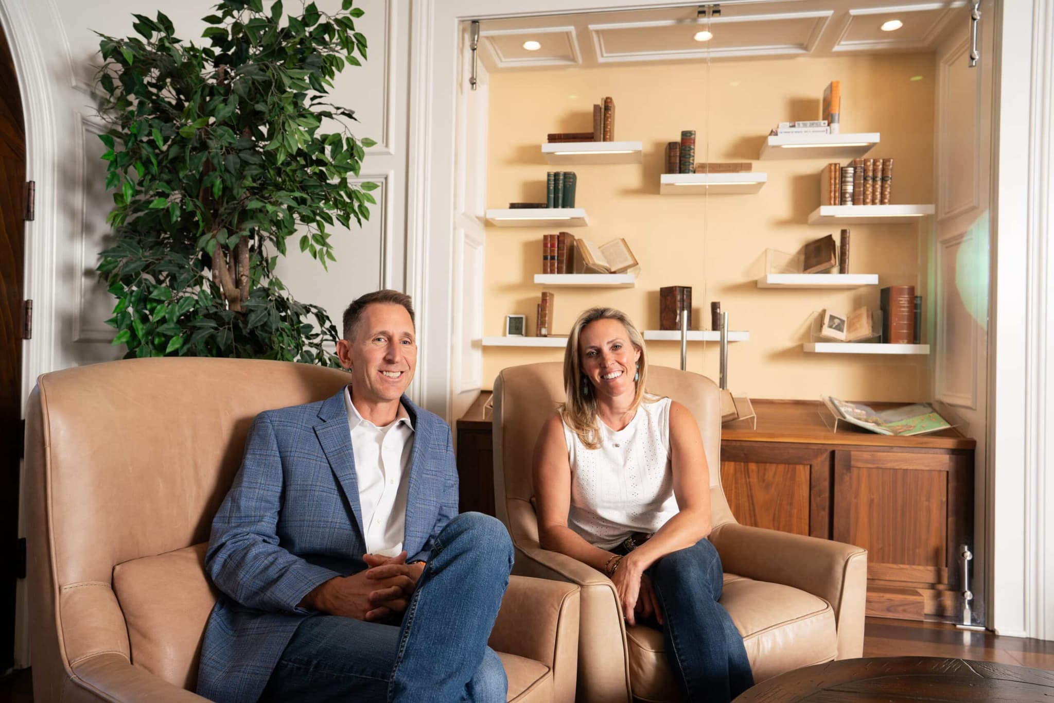 Steve and Nicole Welch seated together